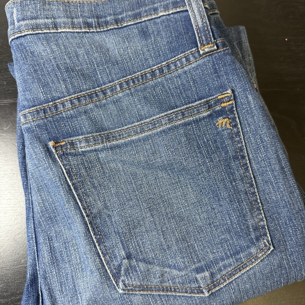 Madewell Jeans Womens 25 Fits 28x25 Classic Straight Blue High Rise Distressed - Picture 10 of 10